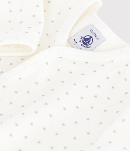 || Petit Bateau || Fluwelen boxpak met voetjes - Hartjes