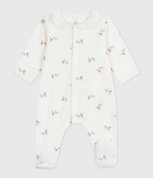 || Petit Bateau || Katoenen boxpak met voetjes - Bloemen