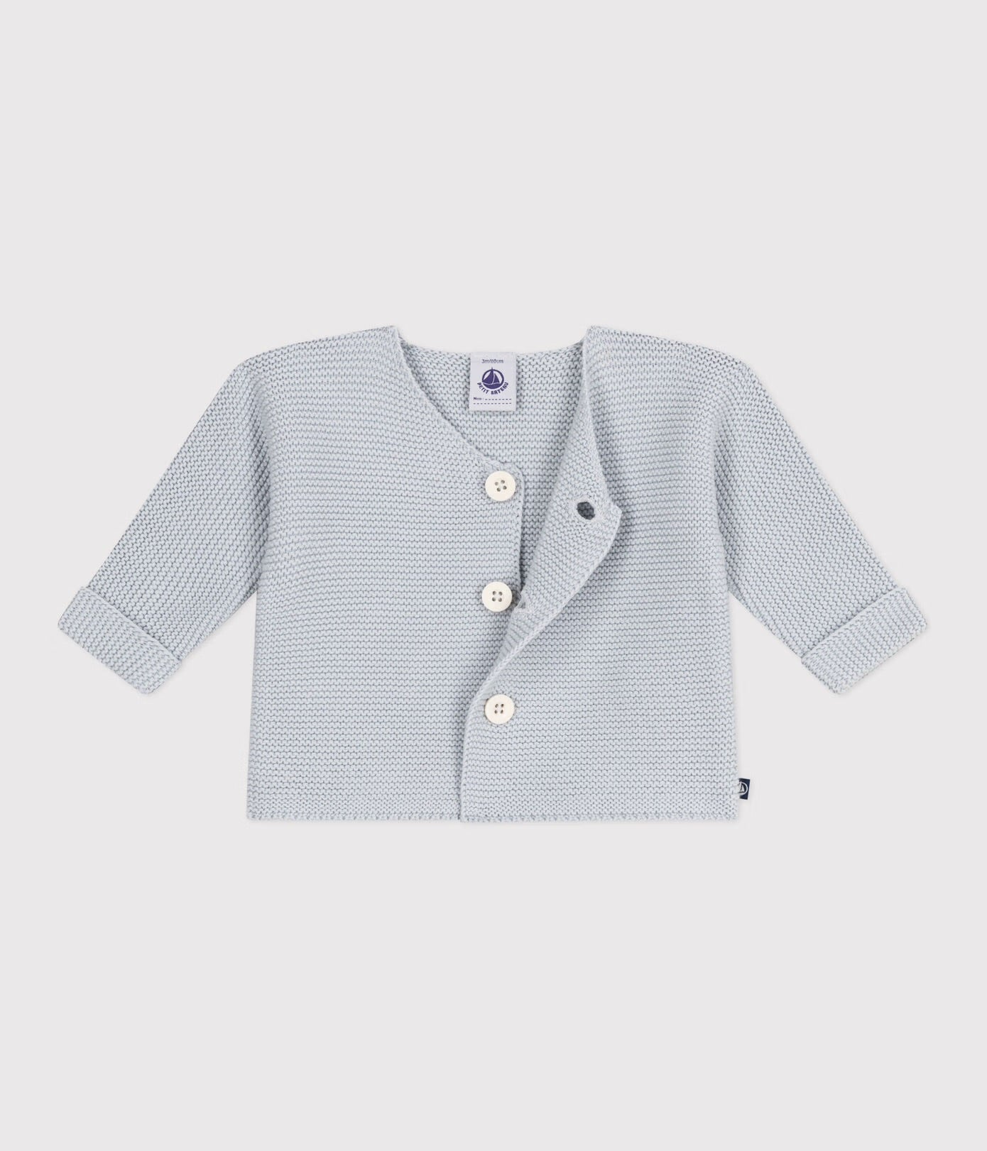 || Petit Bateau || Basis gebreid vest met knopen - Blauw