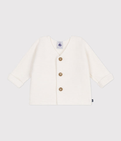 || Petit Bateau || Basis gebreid vest met knopen - Ecru