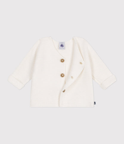 || Petit Bateau || Basis gebreid vest met knopen - Ecru