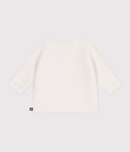 || Petit Bateau || Basis gebreid vest met knopen - Ecru