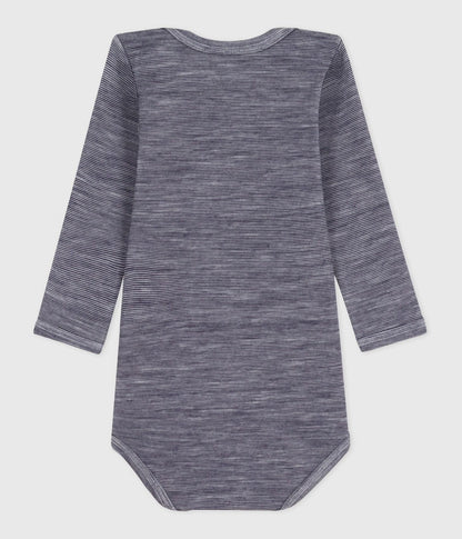|| Petit Bateau || Wollen basis romper - Gestreept