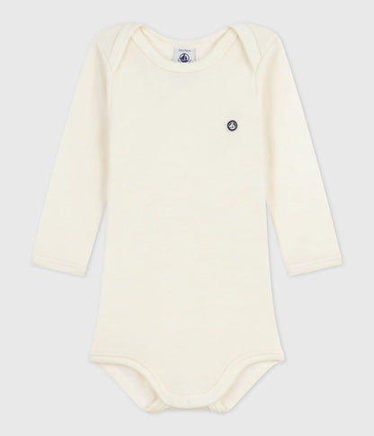 || Petit Bateau || Wollen basis romper - Ecru