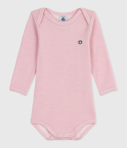 || Petit Bateau || Wollen basis romper - Roze