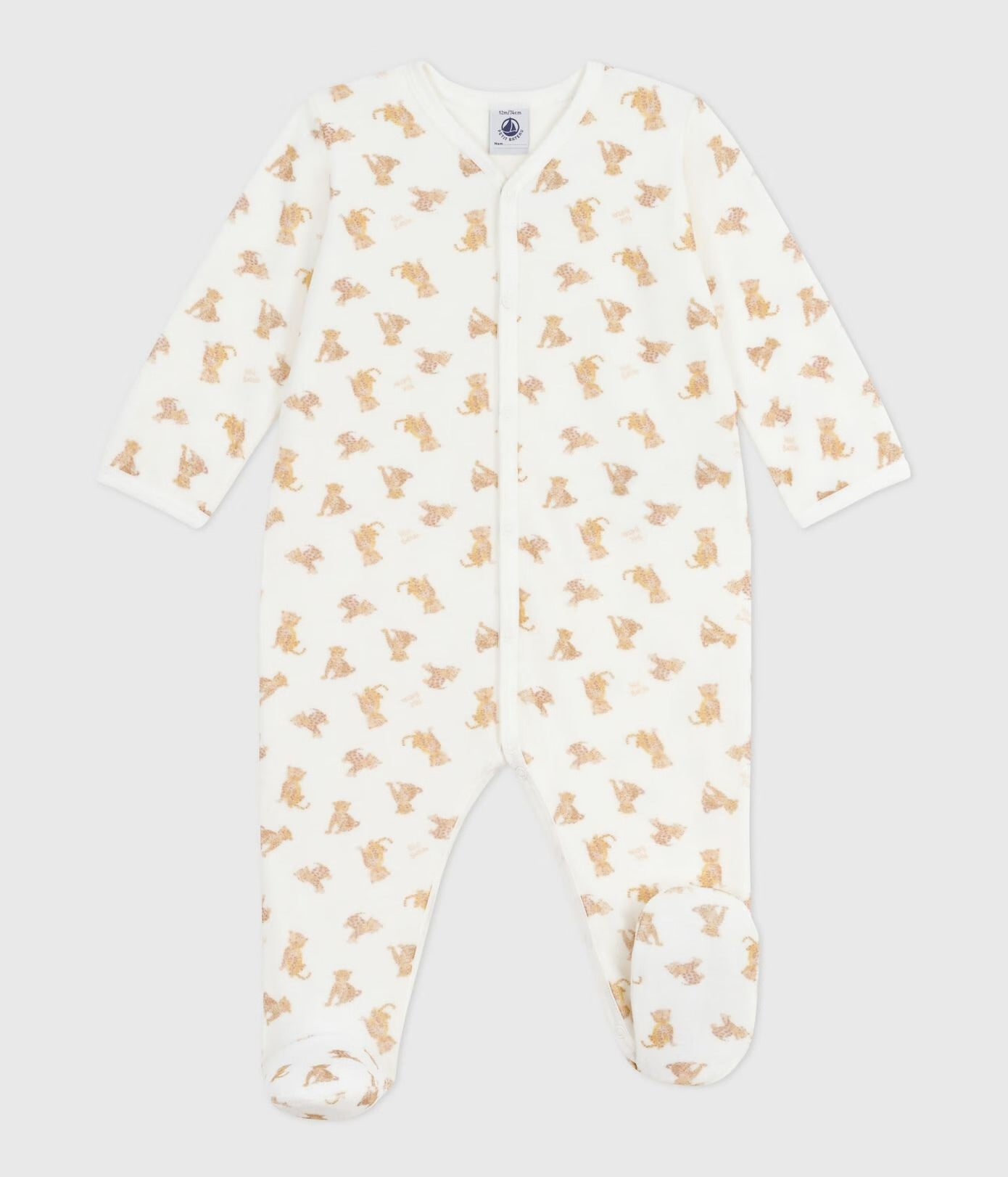 || Petit Bateau || Fluwelen boxpak met voetjes - Panter