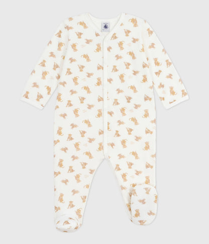|| Petit Bateau || Fluwelen boxpak met voetjes - Panter