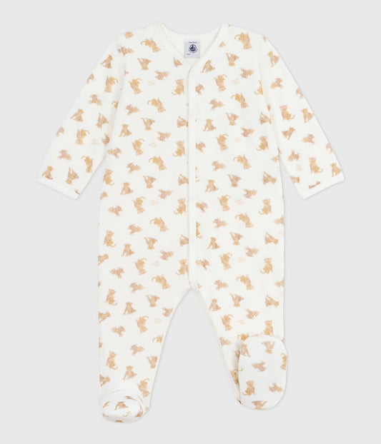|| Petit Bateau || Fluwelen boxpak met voetjes - Panter