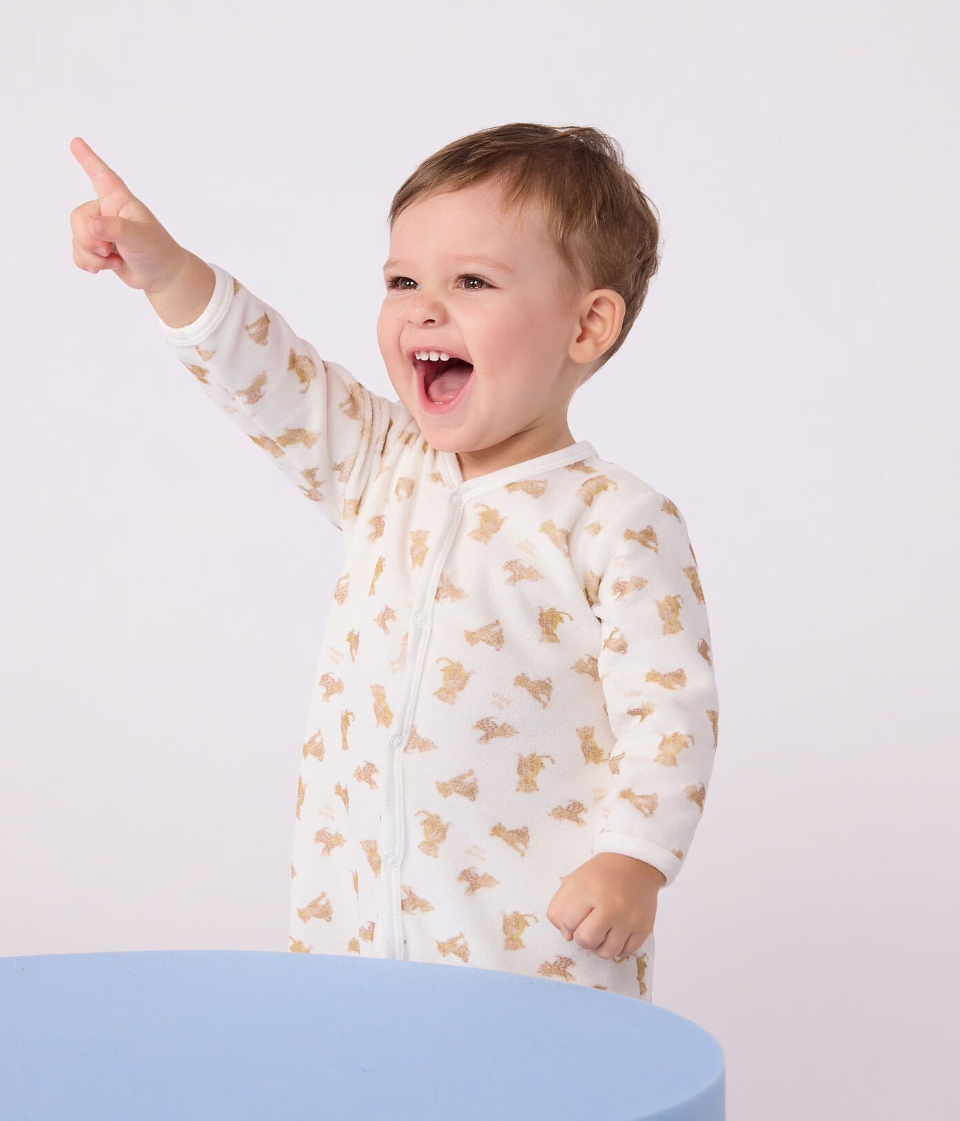 || Petit Bateau || Fluwelen boxpak met voetjes - Panter