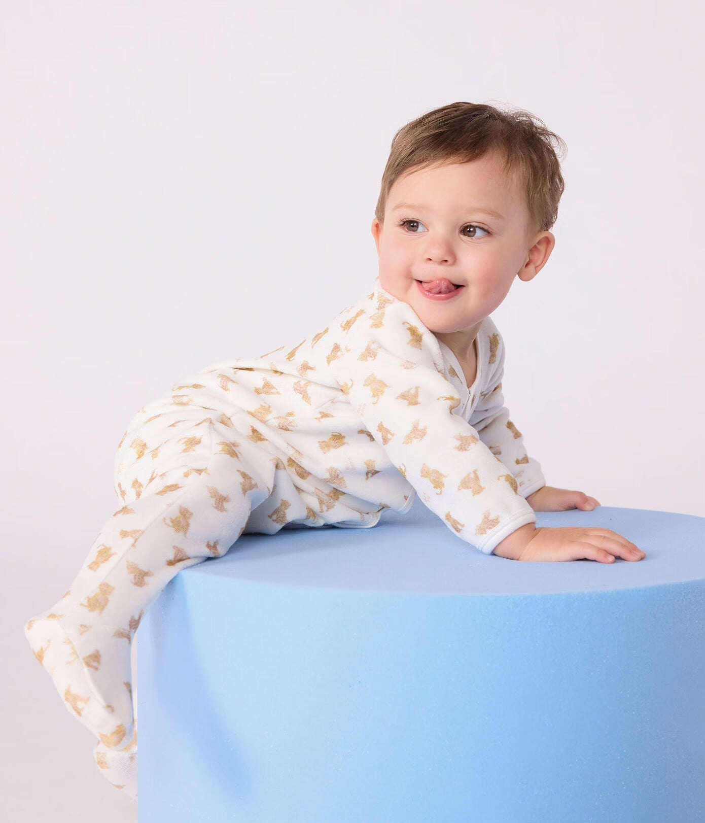 || Petit Bateau || Fluwelen boxpak met voetjes - Panter