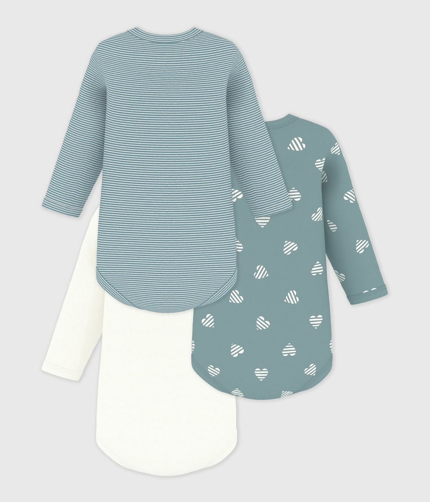 || Petit Bateau || Set romper lange mouwen -Harten groen