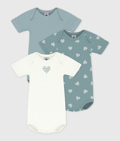 || Petit Bateau || Set romper korte mouw - Harten groen
