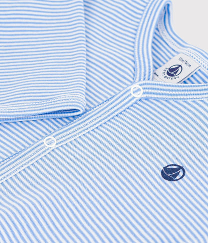 || Petit Bateau || Katoenen boxpak met voetjes - Strepen blauw