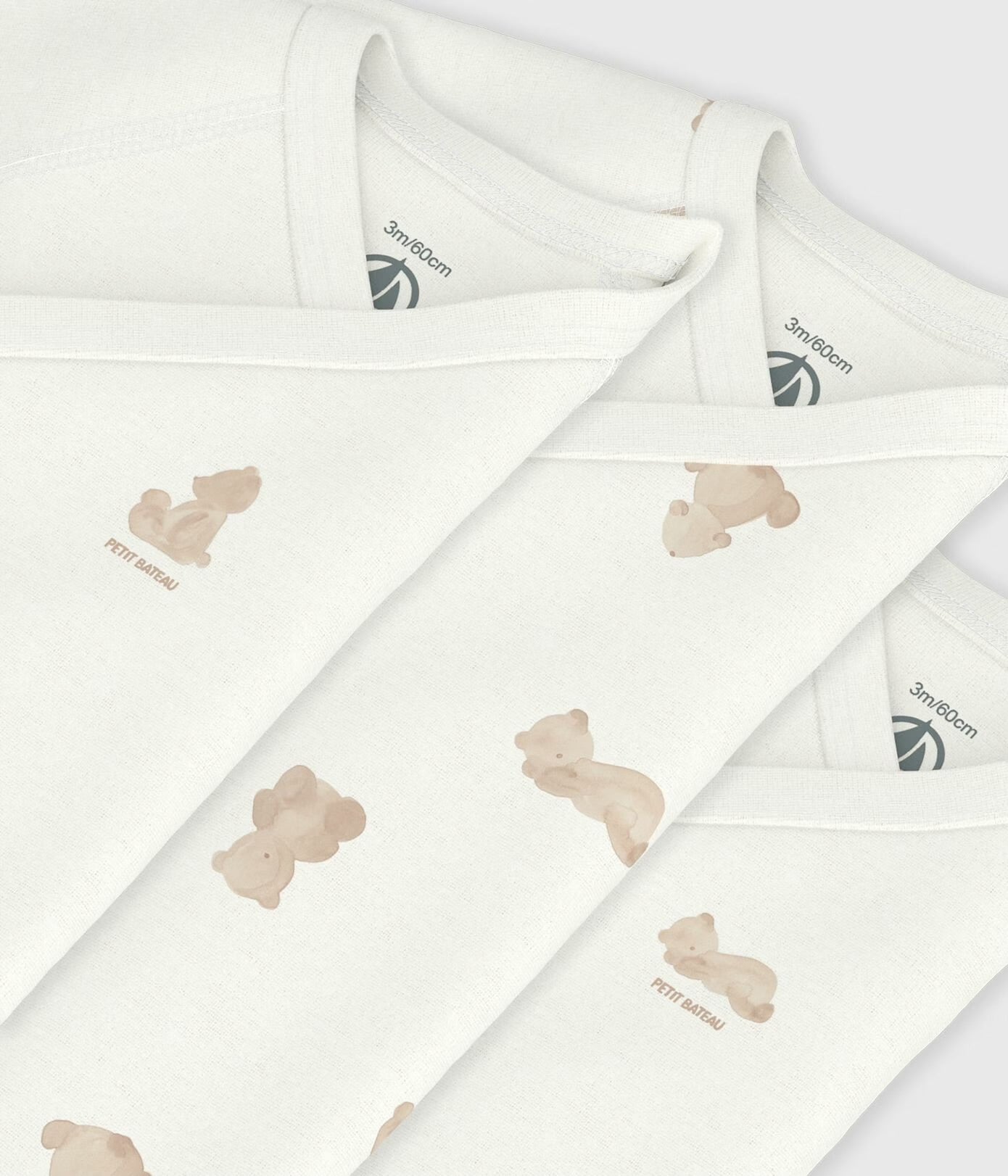 || Petit Bateau || Basis set overslagromper korte mouwen - Beertjes