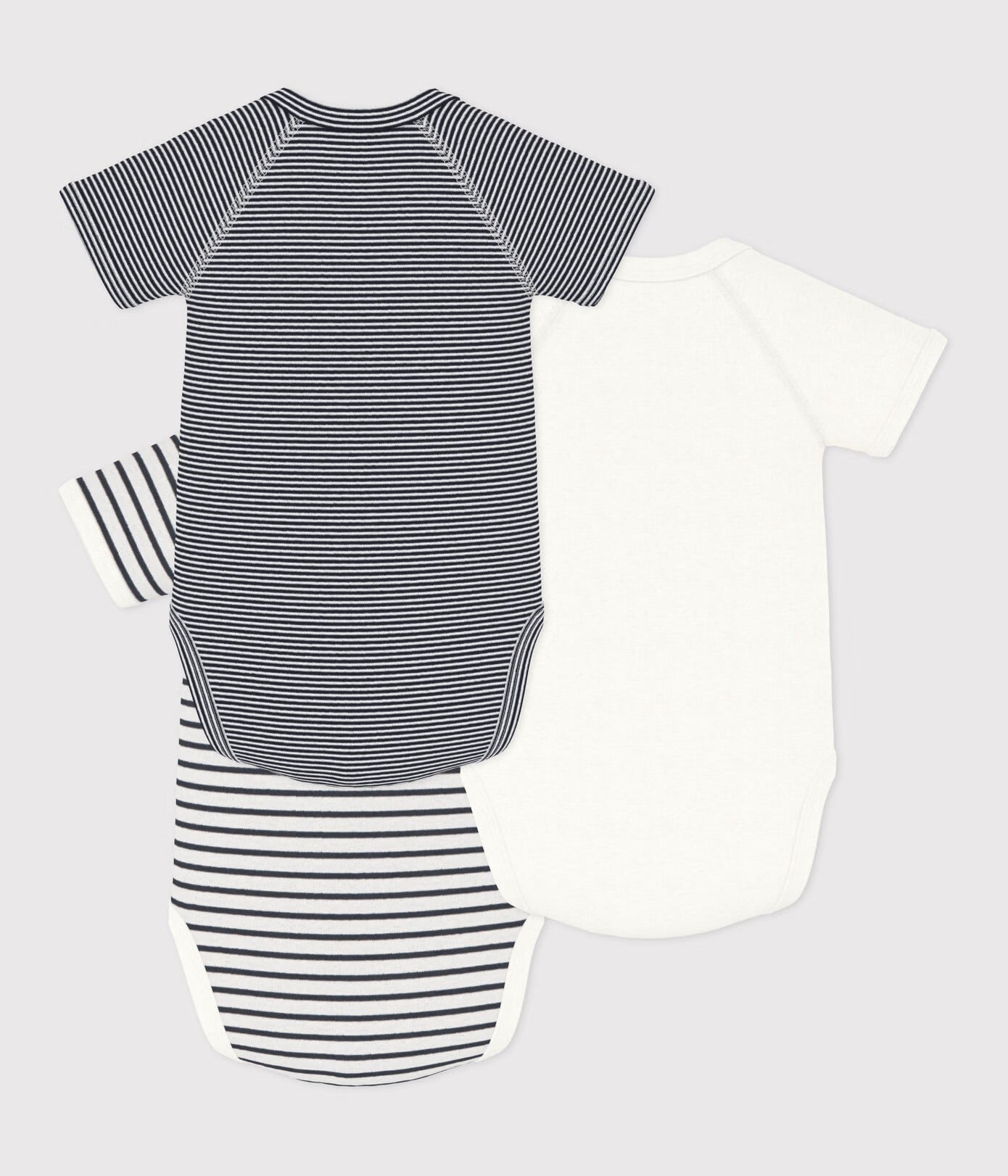 || Petit Bateau || Basis set overslagromper korte mouwen - Gestreept