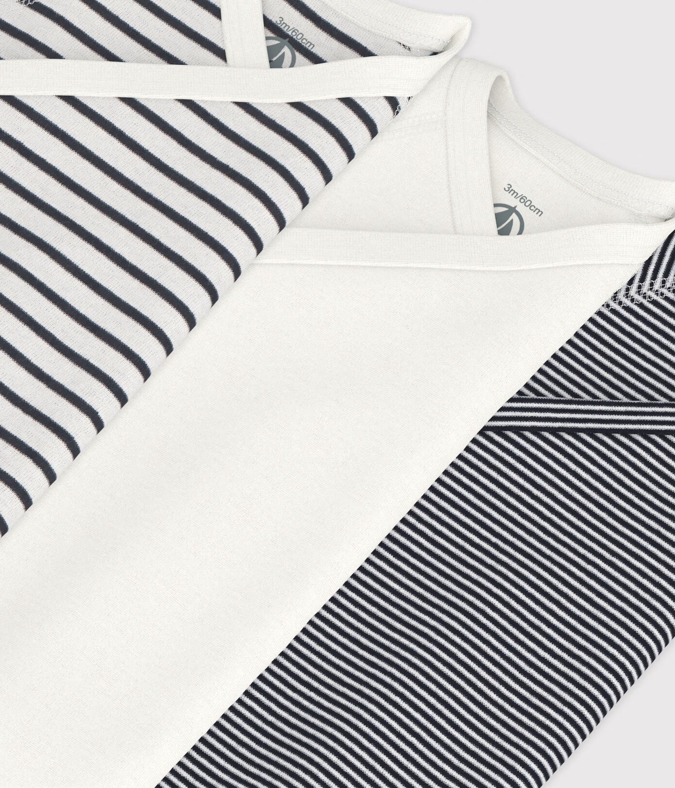 || Petit Bateau || Basis set overslagromper korte mouwen - Gestreept