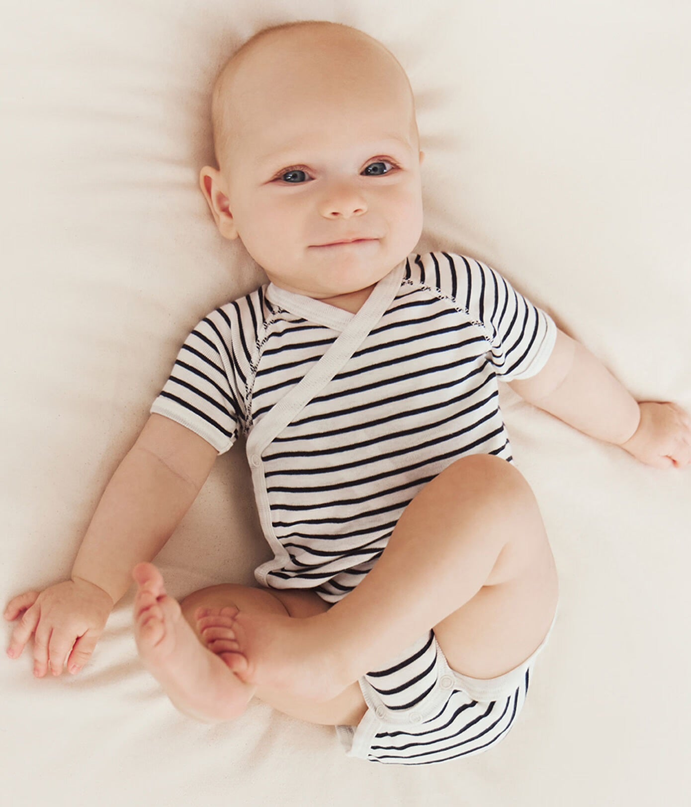 || Petit Bateau || Basis set overslagromper korte mouwen - Gestreept