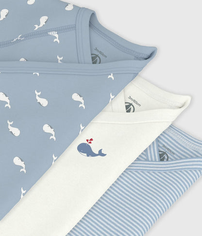 || Petit Bateau || Set overslagromper korte mouwen - Walvisjes