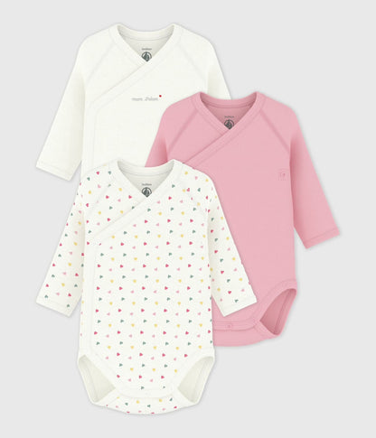 || Petit Bateau || Set overslagromper lange mouwen - Gekleurde hartjes
