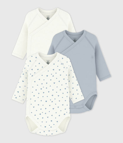 || Petit Bateau || Set overslagromper lange mouwen - Blauwe hartjes