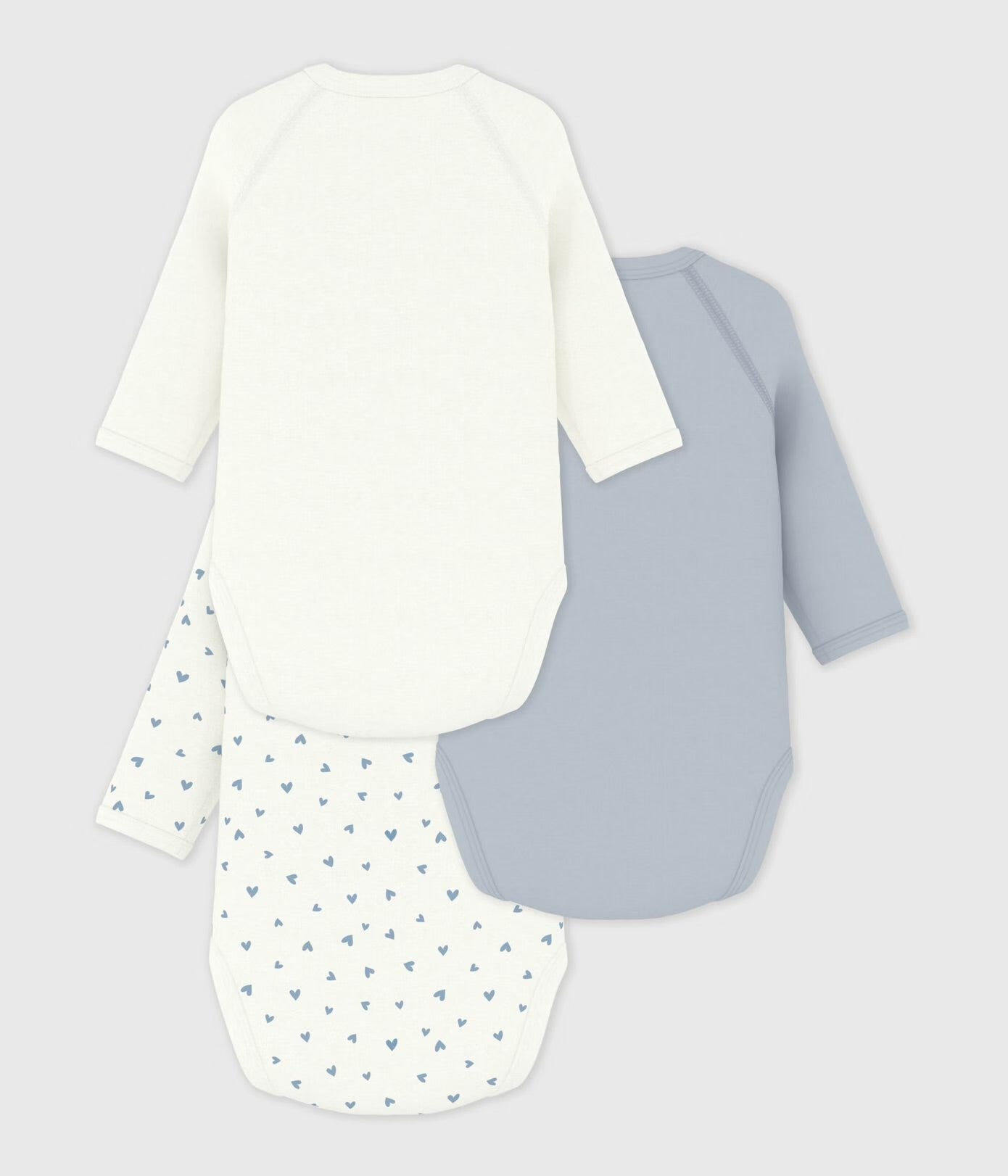 || Petit Bateau || Set overslagromper lange mouwen - Blauwe hartjes