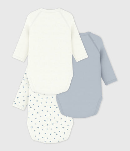 || Petit Bateau || Set overslagromper lange mouwen - Blauwe hartjes