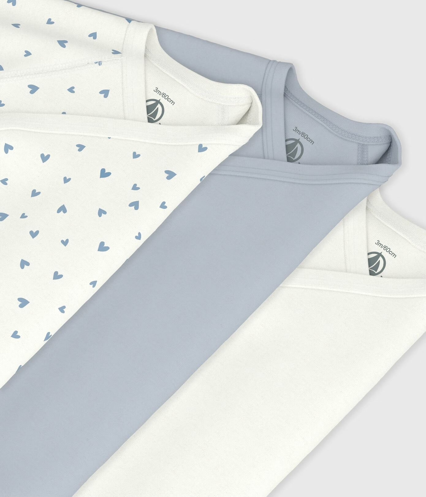 || Petit Bateau || Set overslagromper lange mouwen - Blauwe hartjes