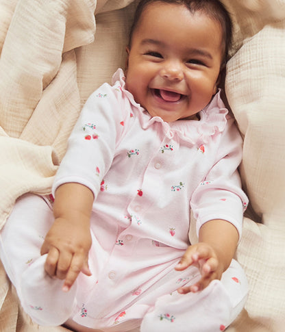 || Petit Bateau || Katoenen boxpak met voetjes - Aardbei