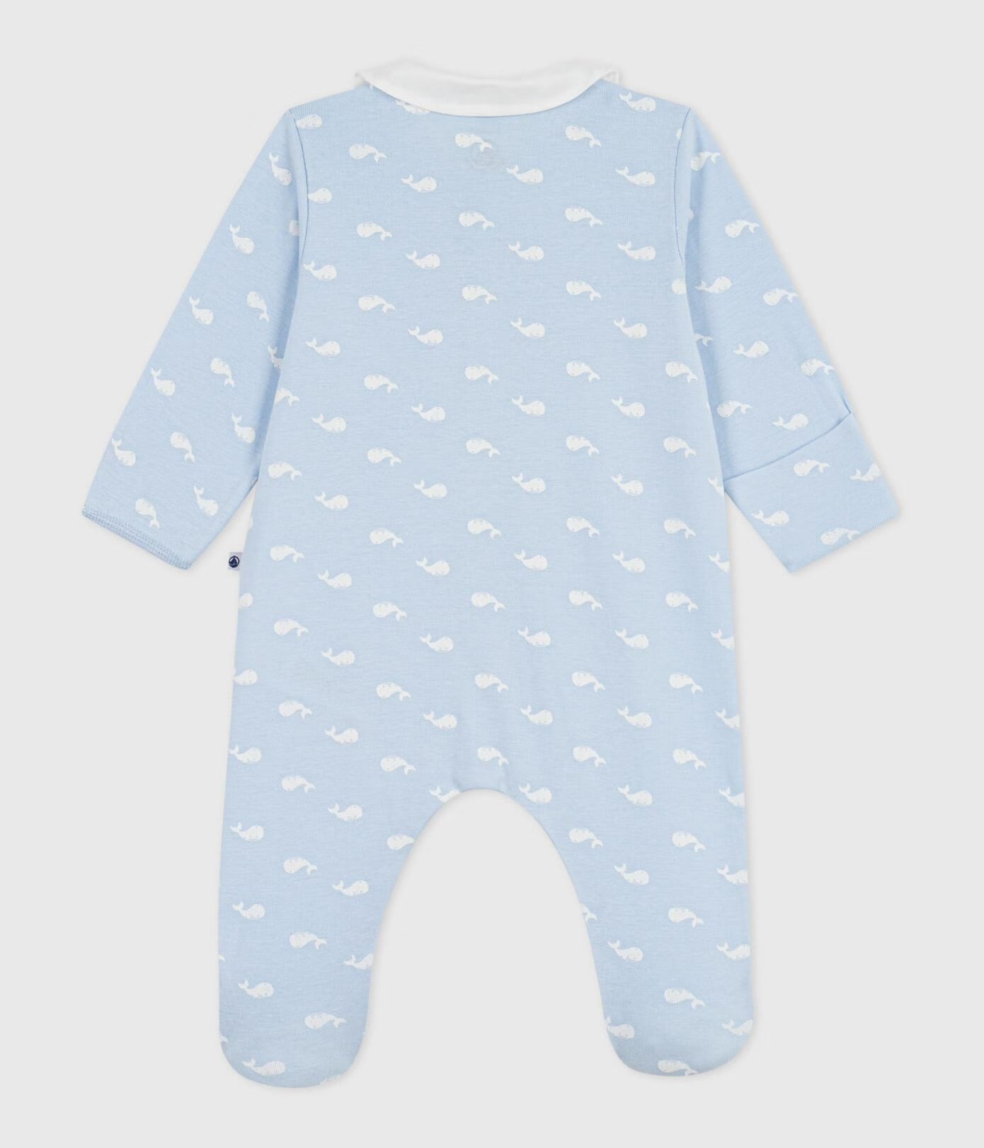 || Petit Bateau || Katoenen boxpak met kraagje en voetjes - Walvisjes
