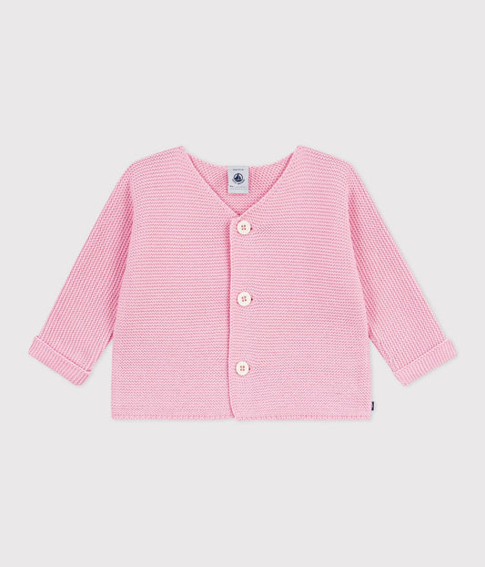 || Petit Bateau || Basis gebreid vest met knopen - Roze