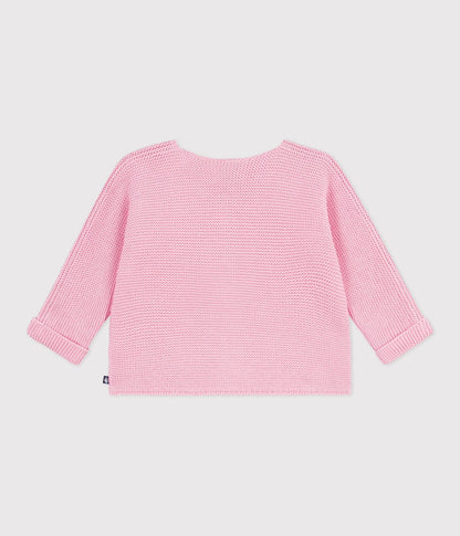 || Petit Bateau || Basis gebreid vest met knopen - Roze