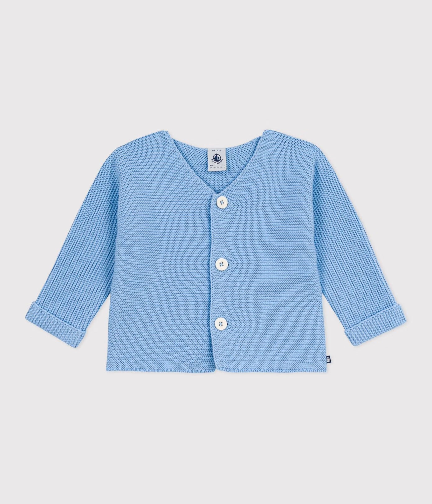 || Petit Bateau || Basis gebreid vest met knopen - Blauw