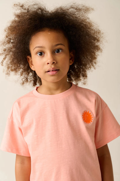 || Tumble ‘N Dry || T-shirt met zon koraalroze - Nautalis