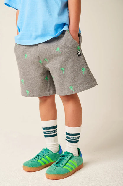 || Tumble ‘N Dry || Jogging short met geborduurde palmbomen - Polynesia