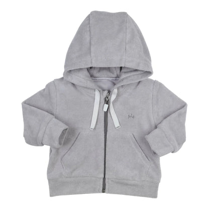 || Gymp || Badstof vest met capuchon grijs - Ido
