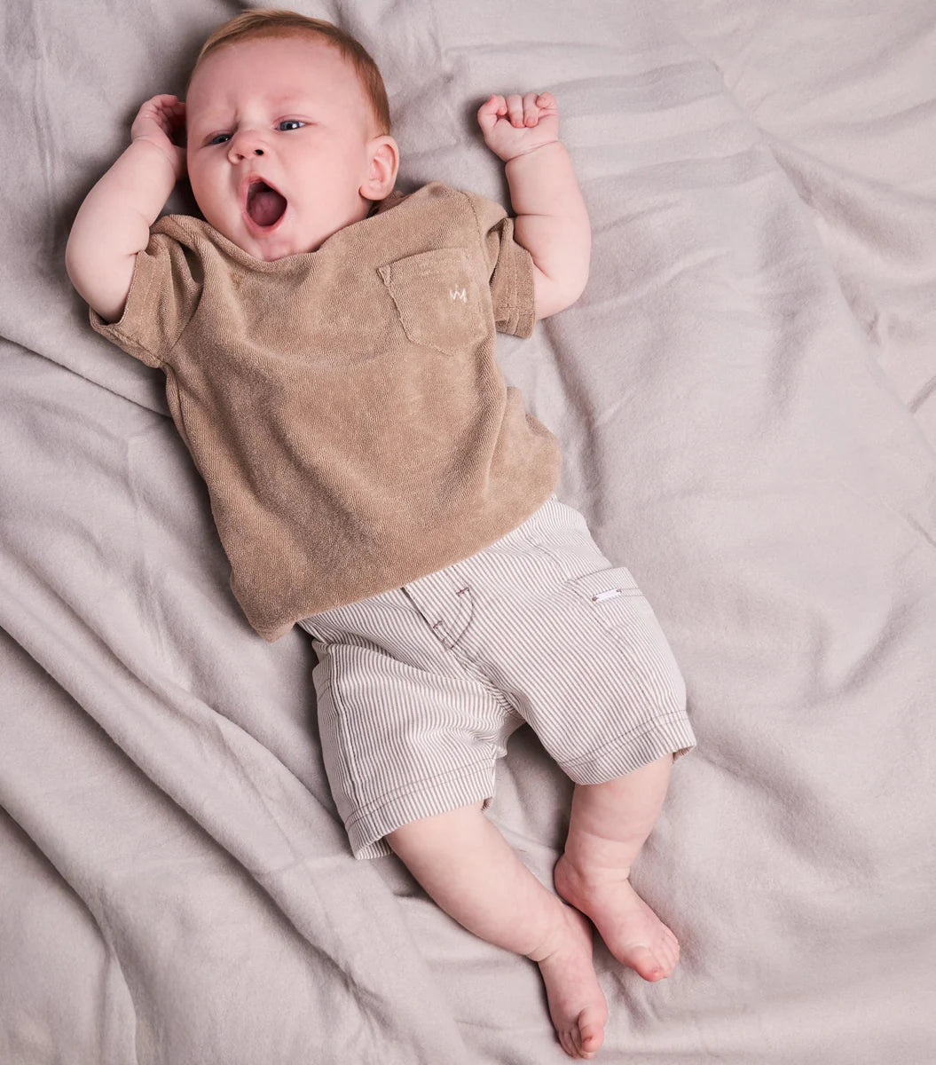 || Gymp || Gestreepte korte broek beige - Gidi