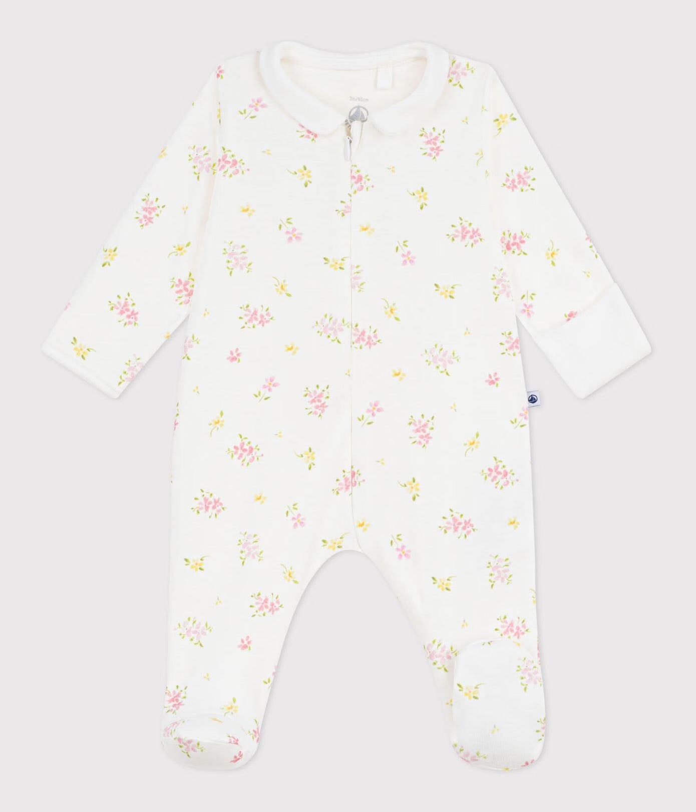 || Petit Bateau || Katoenen boxpak rits met voetjes - Bloemetjes