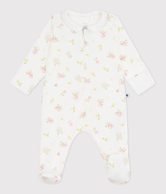 || Petit Bateau || Katoenen boxpak rits met voetjes - Bloemetjes
