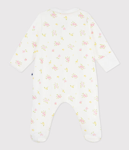 || Petit Bateau || Katoenen boxpak rits met voetjes - Bloemetjes