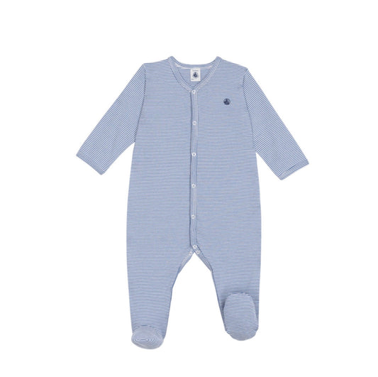 || Petit Bateau || Katoenen boxpak met voetjes - Gestreept