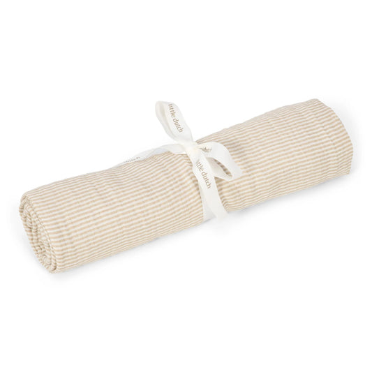 || Little Dutch || Swaddle 120cm - Soft Beige Stripe