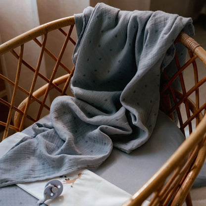 || Little Dutch || Swaddle 120cm -Denim Blue