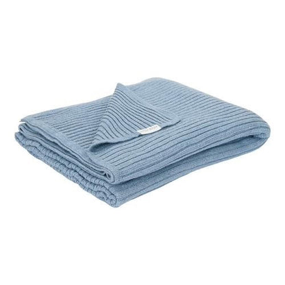 || Little Dutch || Wiegdeken gebreid - Pure Denim Blue