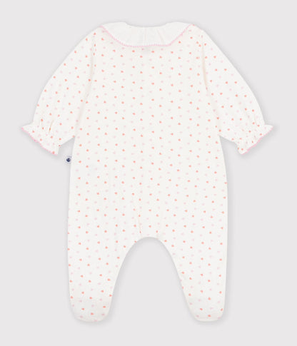|| Petit Bateau || Katoenen boxpak met kraagje en voetjes - Hartjes