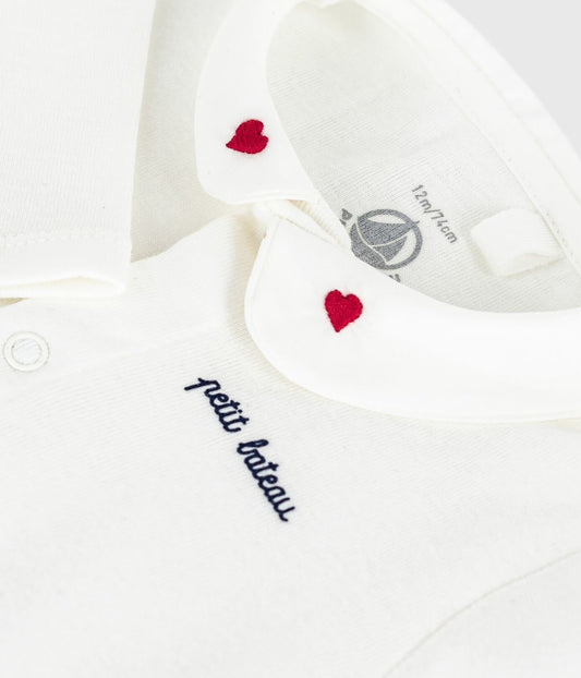 || Petit Bateau || Babyromper met kraagje - Hart