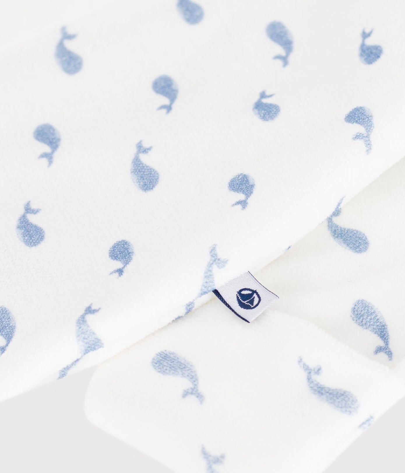 || Petit Bateau || Velours boxpak met voetjes en kraagje - Walvisjes