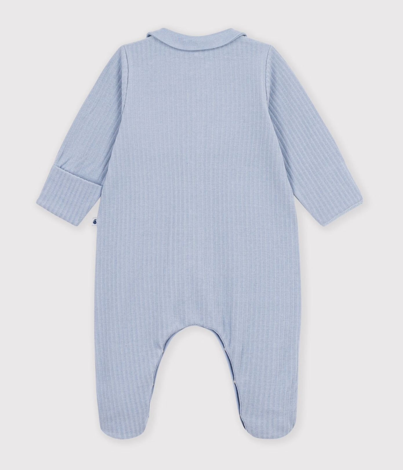 || Petit Bateau || Velours boxpak met voetjes en kraagje - Blauw
