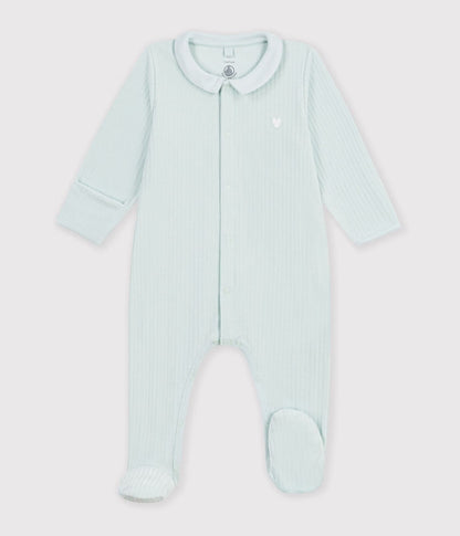 || Petit Bateau || Velours boxpak met voetjes en kraagje - Groen