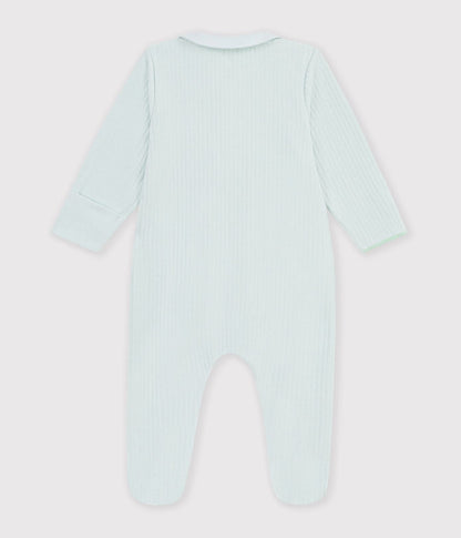 || Petit Bateau || Velours boxpak met voetjes en kraagje - Groen