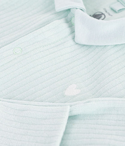 || Petit Bateau || Velours boxpak met voetjes en kraagje - Groen